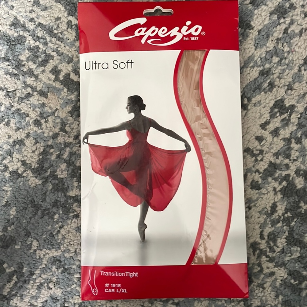 Capezio ultra soft transition tight caramel.
